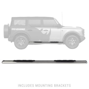 Jeep Wrangler JLU Side Steps - Go Rhino - 1000 Series - Polished Stainless - `18-`20